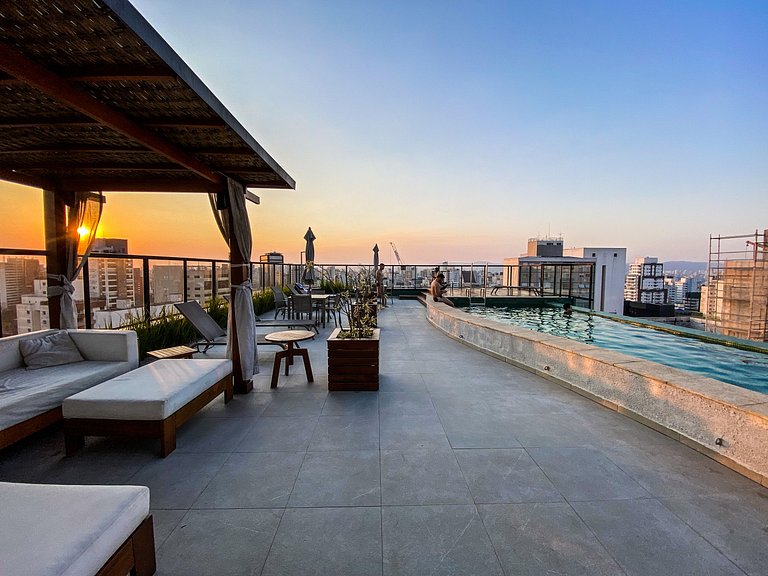 Bela Cintra Piscina Terraço Sala e Quarto Perto Paulista