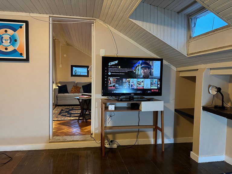 Estúdio com terraço e chuveirão