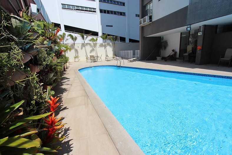 Leblon 2-Bedroom Apartment with Sea View, swimming pool, sau